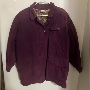 J.G. HOOK Vintage‎ Corduroy Coat Plum Purple Women's Size L